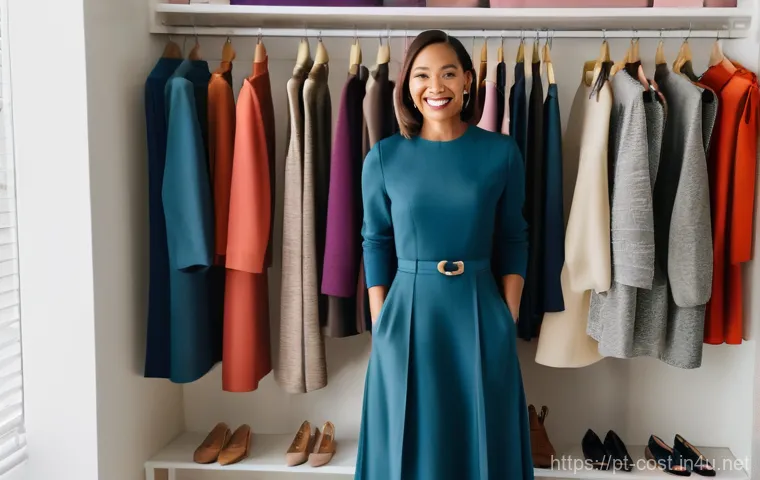 패션 스타일링 비용 - **Wardrobe Revitalization and Empowerment**
A diverse woman in her late 20s to early 30s, beamin...