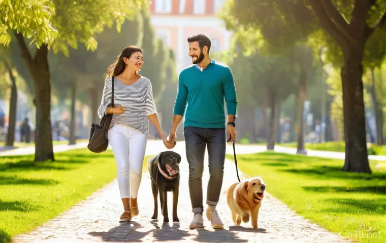 반려동물 병원비 - **A picture of a young, happy Portuguese family (a couple in their late 20s/early 30s and a well-beh...