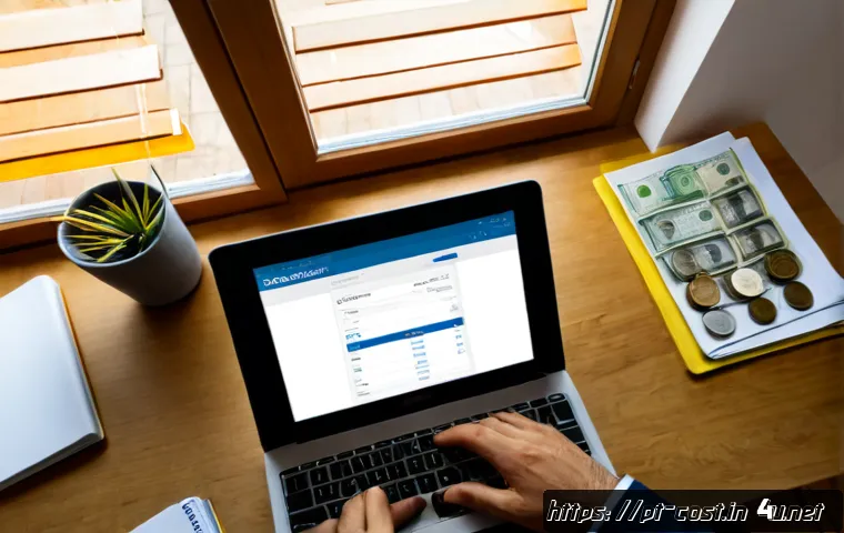 웹사이트 제작 비용 - Photorealistic overhead view of a Portuguese small business owner at a clean wooden desk planning a ...